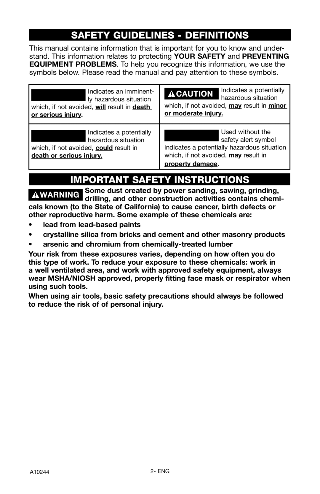 PYLE Audio C6110 Safety Guidelines Definitions, Important Safety Instructions, Or serious injury Or moderate injury 