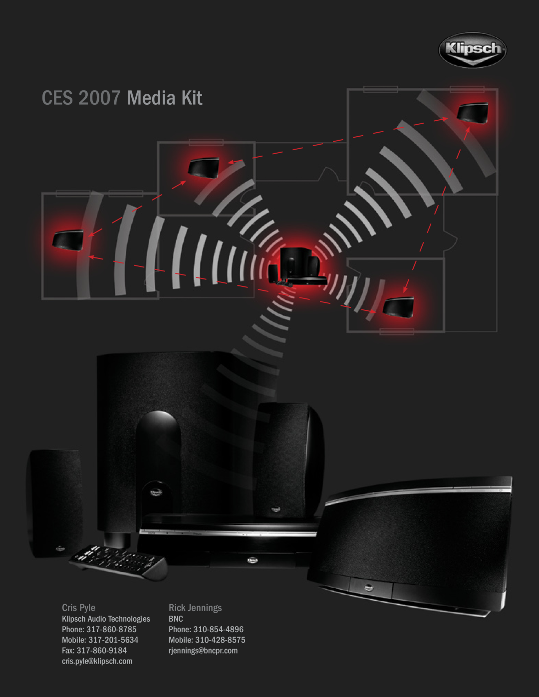 PYLE Audio manual CES 2007 Media Kit, Cris Pyle, Rick Jennings, Klipsch Audio Technologies, Phone, Mobile, Fax 