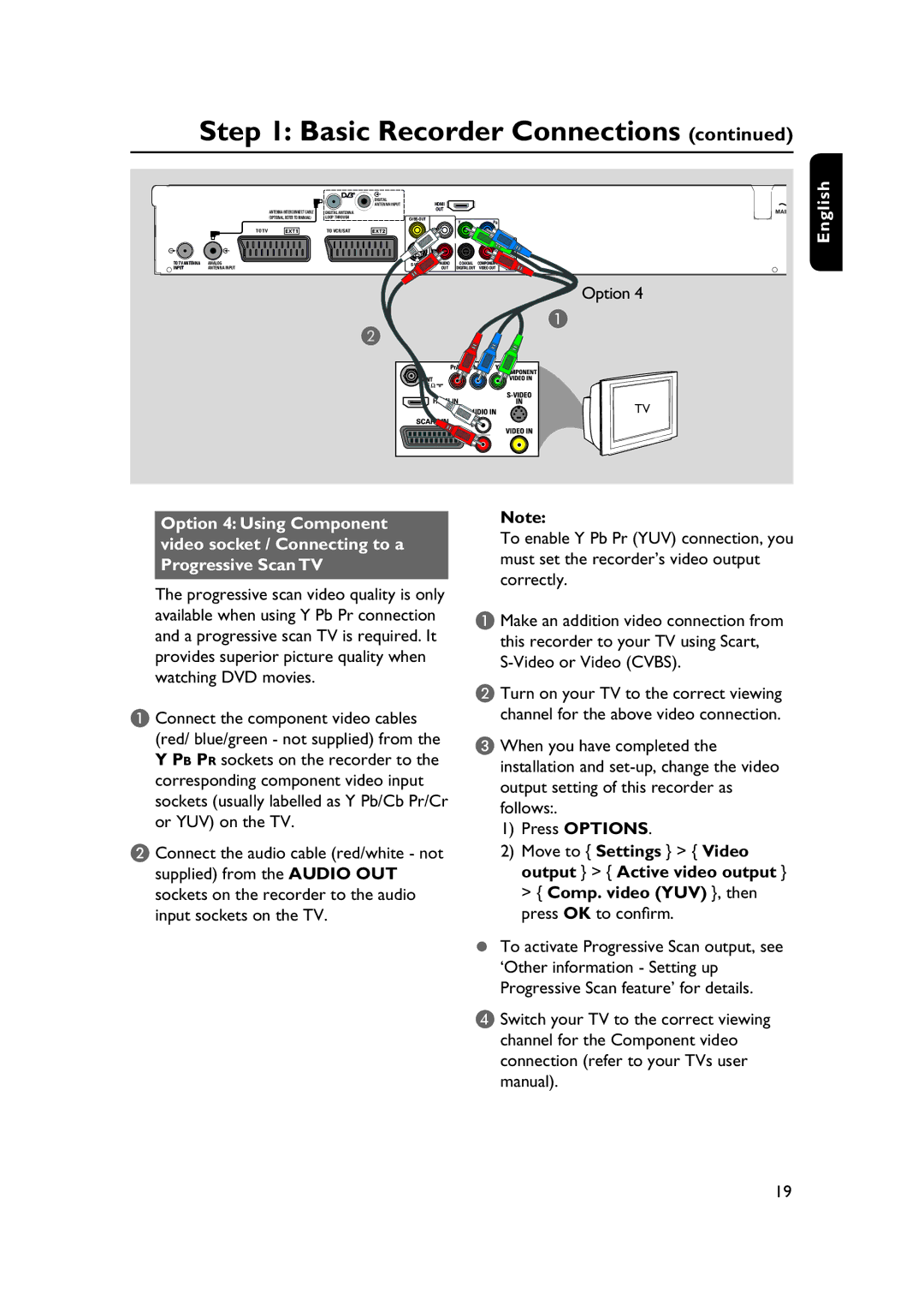 PYLE Audio DVDR5520H user manual Option 