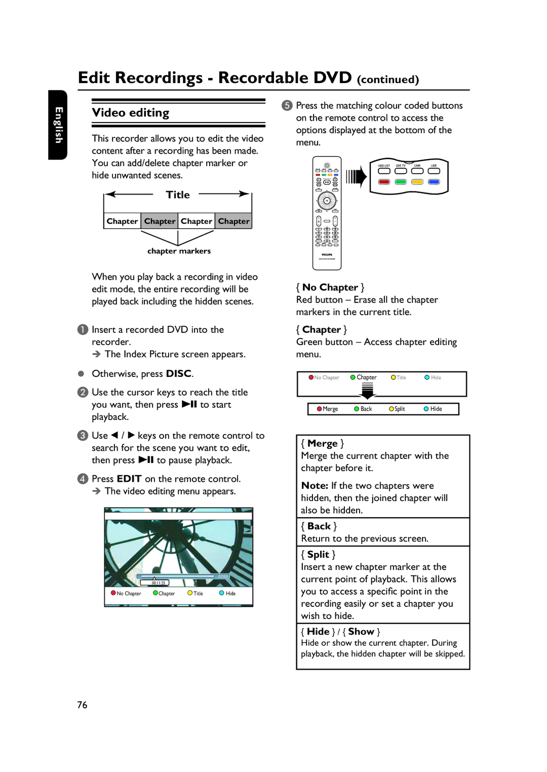 PYLE Audio DVDR5520H user manual Title, Hide / Show 