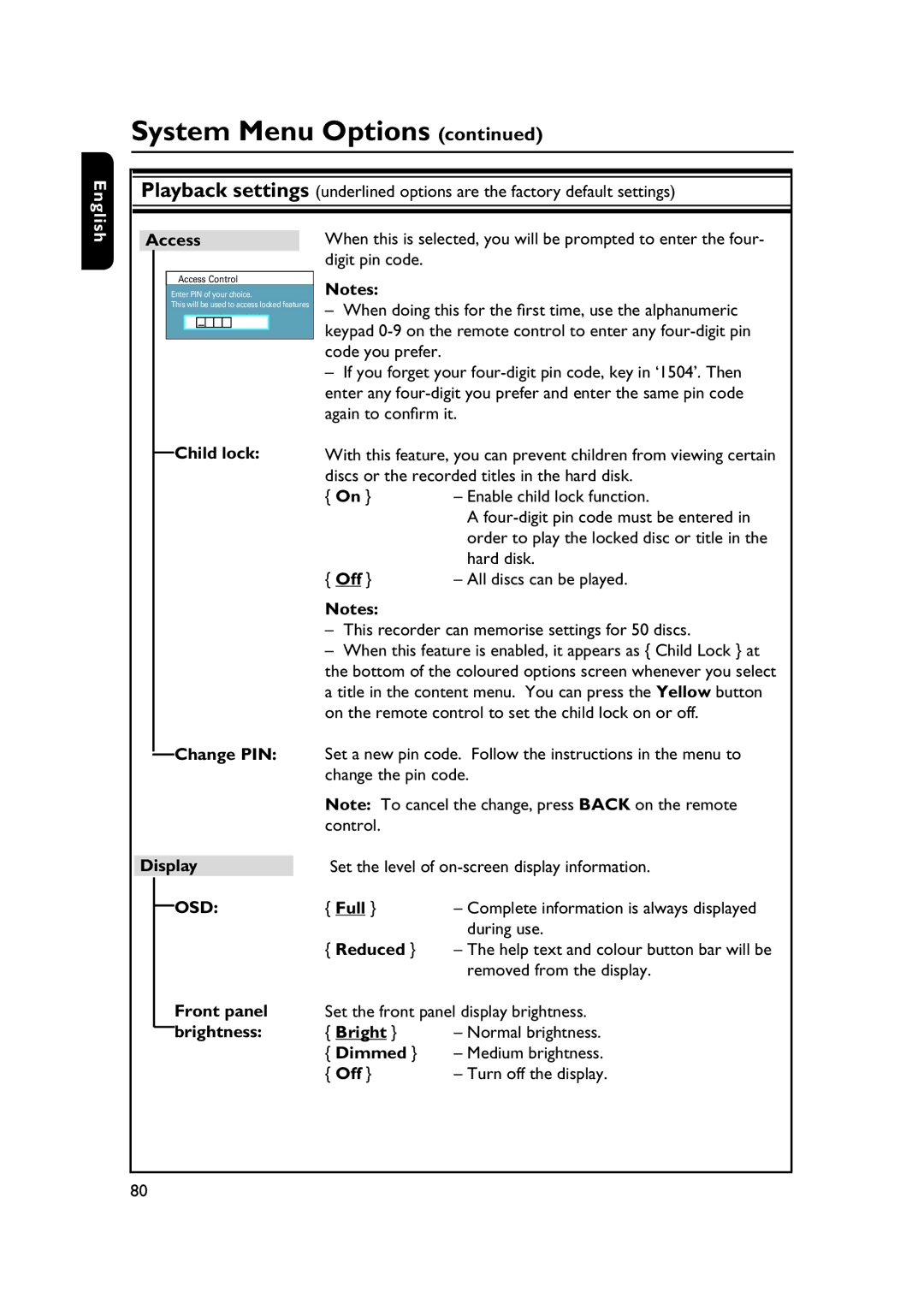 PYLE Audio DVDR5520H user manual Osd 