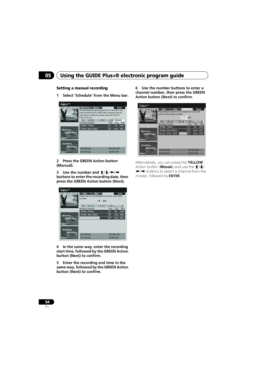 PYLE Audio DVR-940HX-S Setting a manual recording 