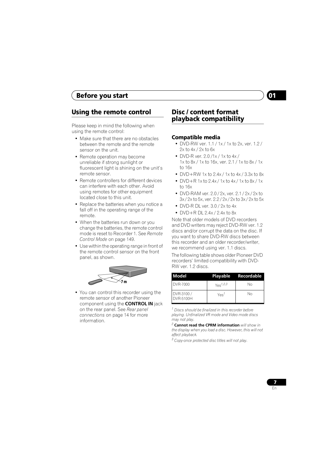 PYLE Audio DVR-940HX-S manual Before you start Using the remote control, Disc / content format playback compatibility 