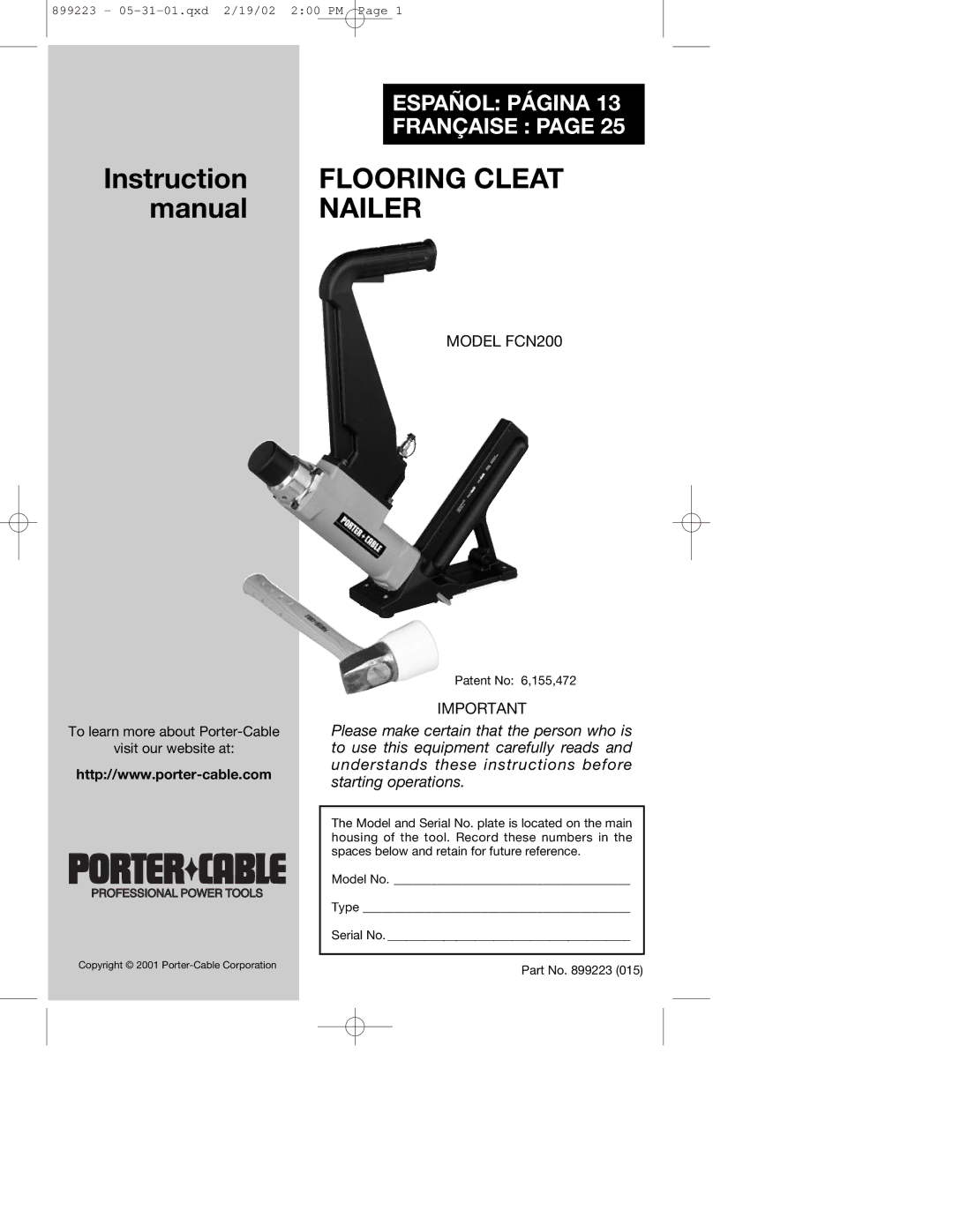 PYLE Audio FCN200 instruction manual Flooring Cleat 