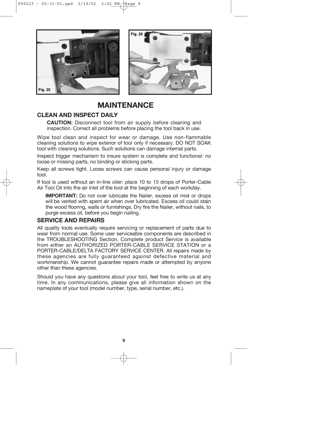 PYLE Audio FCN200 instruction manual Maintenance, Clean and Inspect Daily, Service and Repairs 