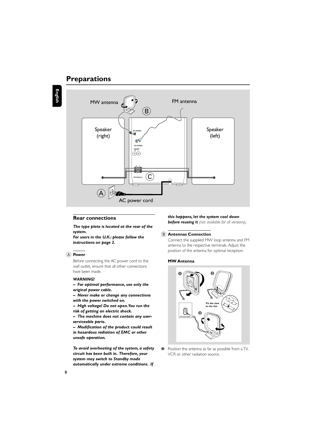 PYLE Audio FWM352 user manual Preparations 