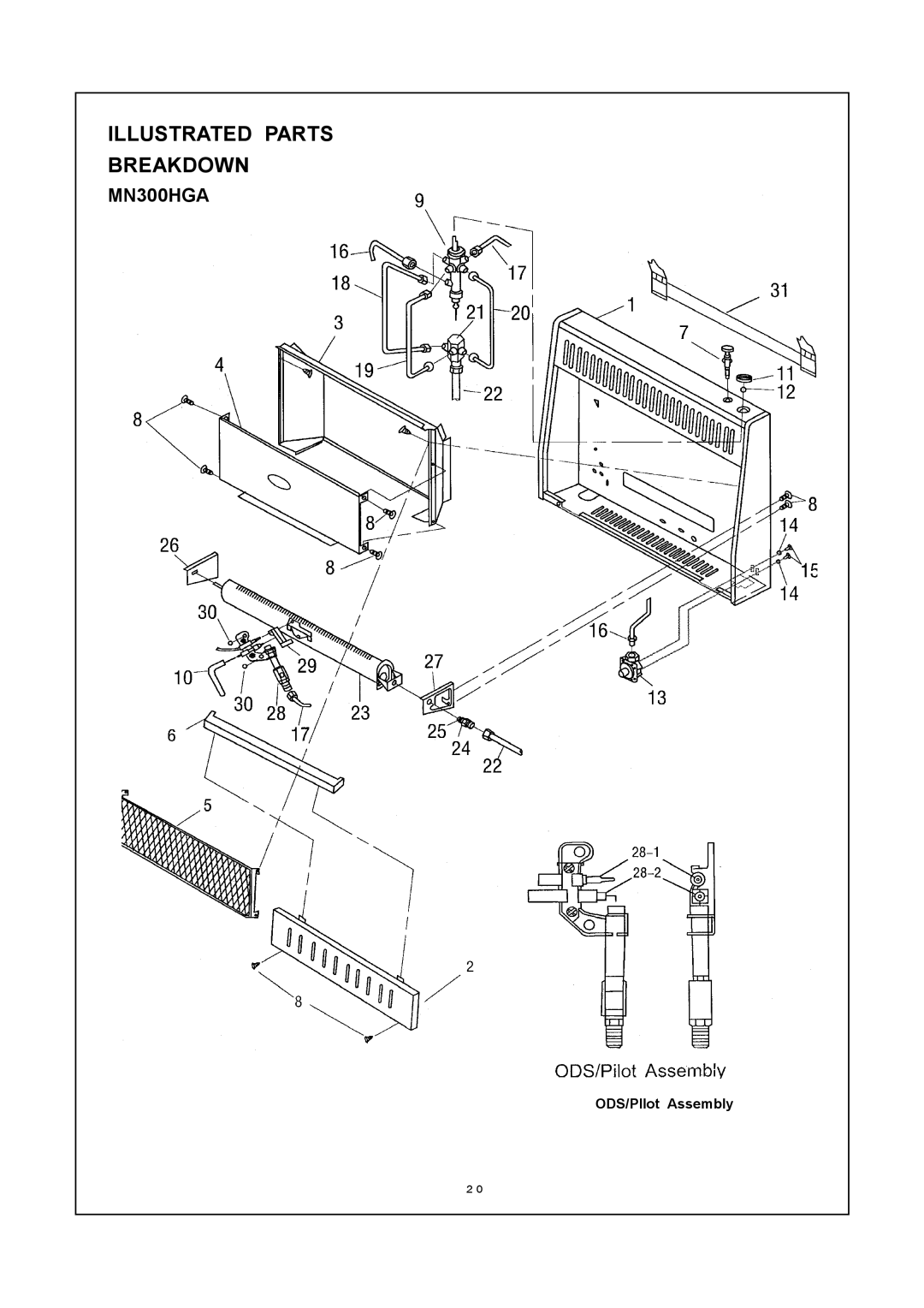 PYLE Audio MN300HGA installation manual ODS/Pllot Assembly 