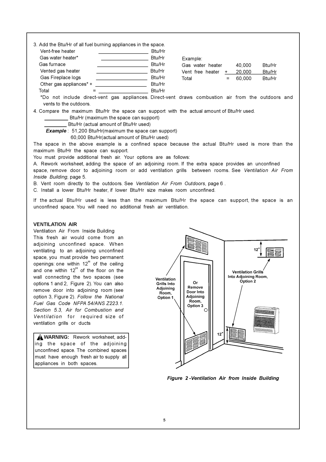 PYLE Audio MN300HGA installation manual Ventilation Air From Outdoors, Ventilation AIR 