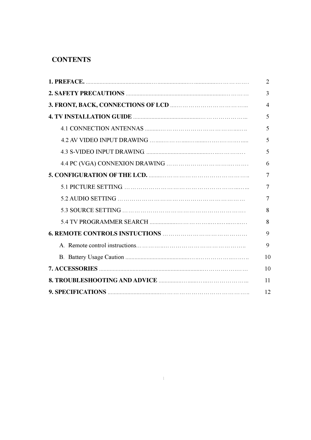 PYLE Audio P15LCD manual Contents 