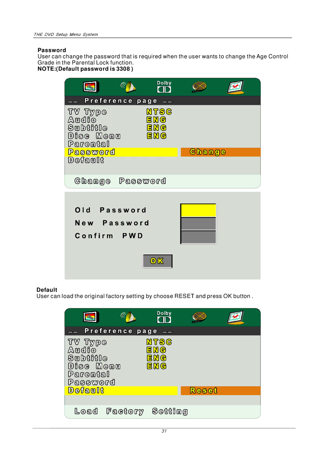 PYLE Audio P27LCDD manual Default 