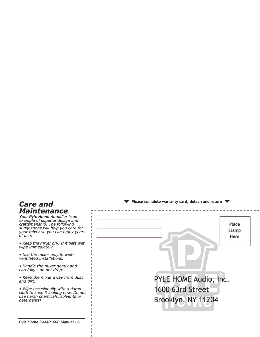 PYLE Audio PAMP1000 manual 