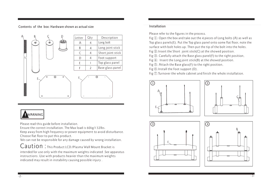 PYLE Audio PAVS007 manual Contents of the box Hardware shown as actual size, Installation 