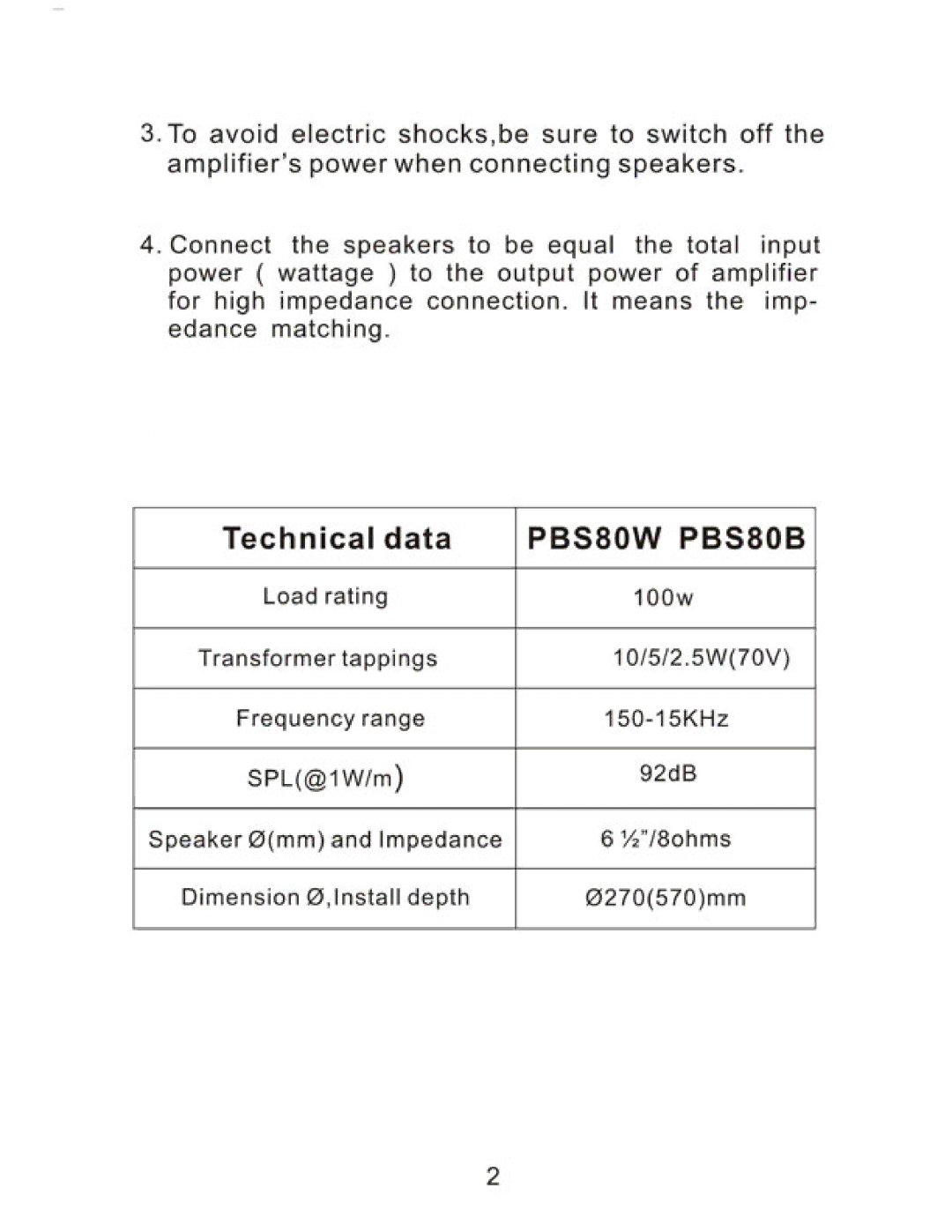 PYLE Audio PBS80W, PBS80B owner manual 