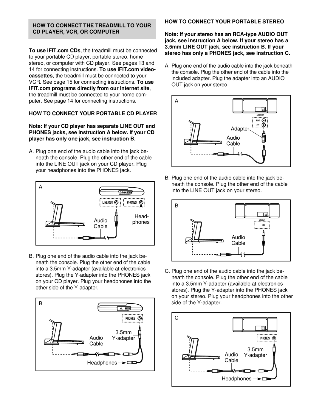 PYLE Audio PCTL49820 user manual Cassettes, HOW to Connect Your Portable CD Player, HOW to Connect Your Portable Stereo 