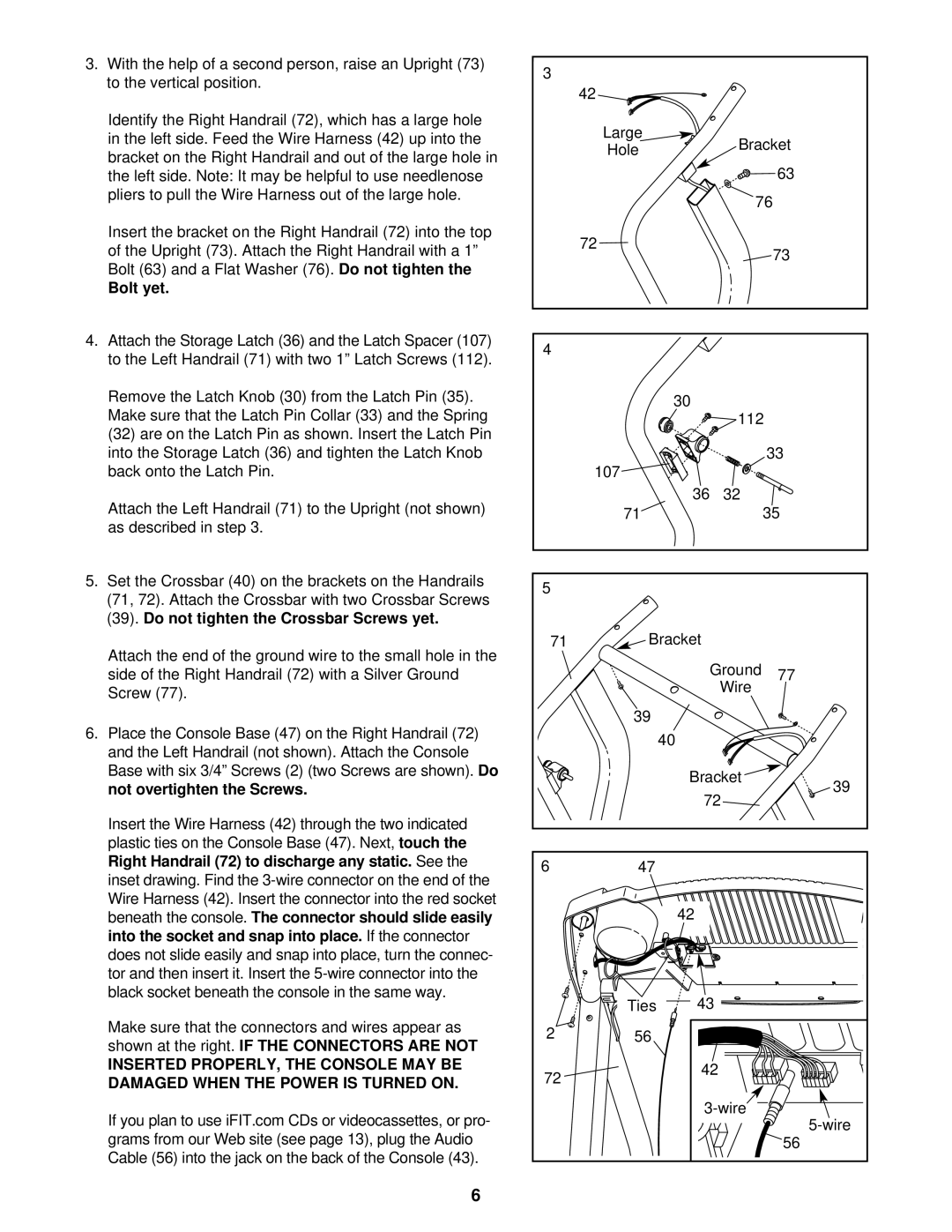 PYLE Audio PCTL49820 user manual Bolt yet, 39Do. not tighten the Crossbar Screws yet, Not overtighten the Screws 