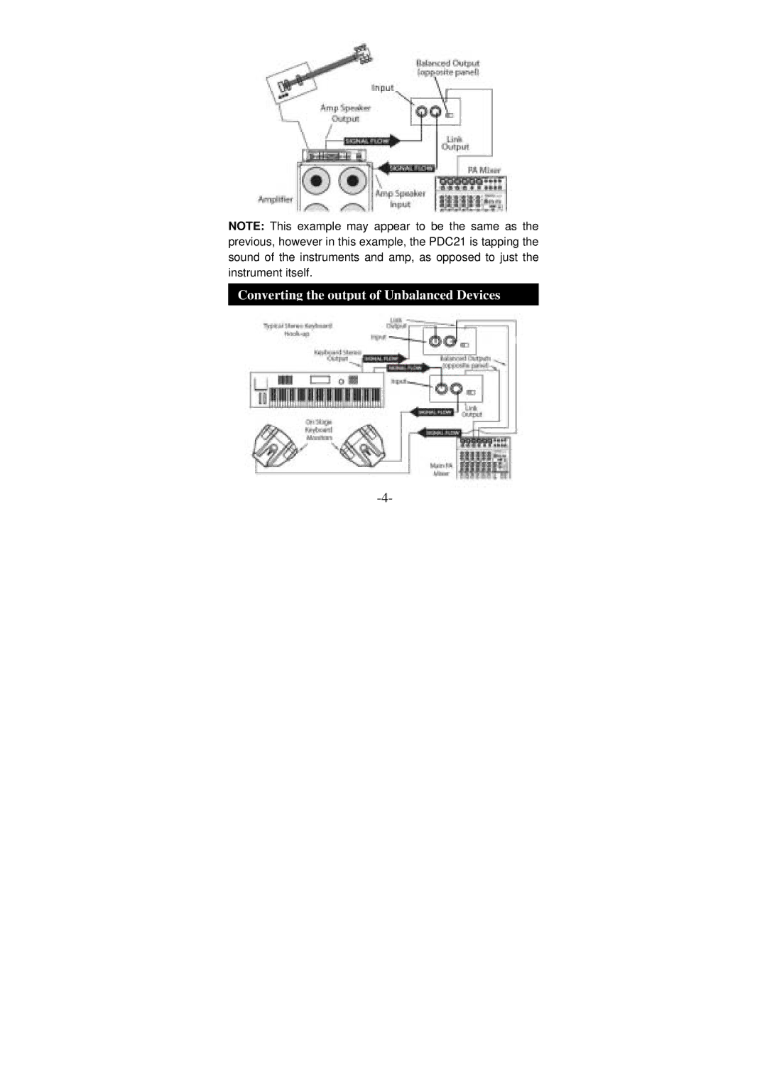 PYLE Audio PDC21 owner manual Converting the output of Unbalanced Devices 