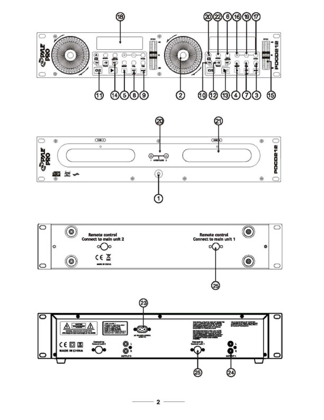 PYLE Audio PDCD212 manual 