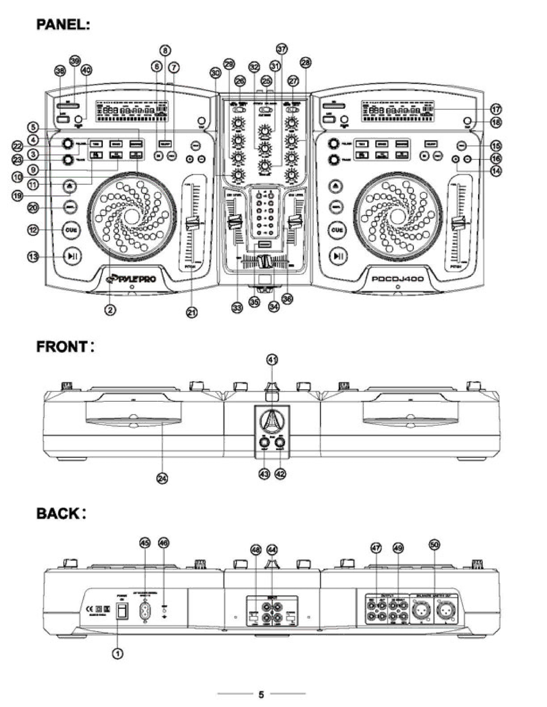 PYLE Audio PDCDJ400 manual 