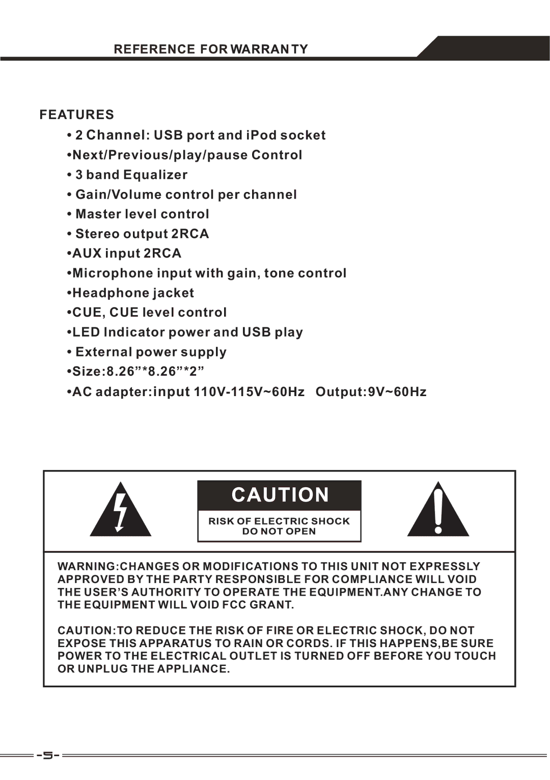 PYLE Audio PDMXi3 owner manual Features 