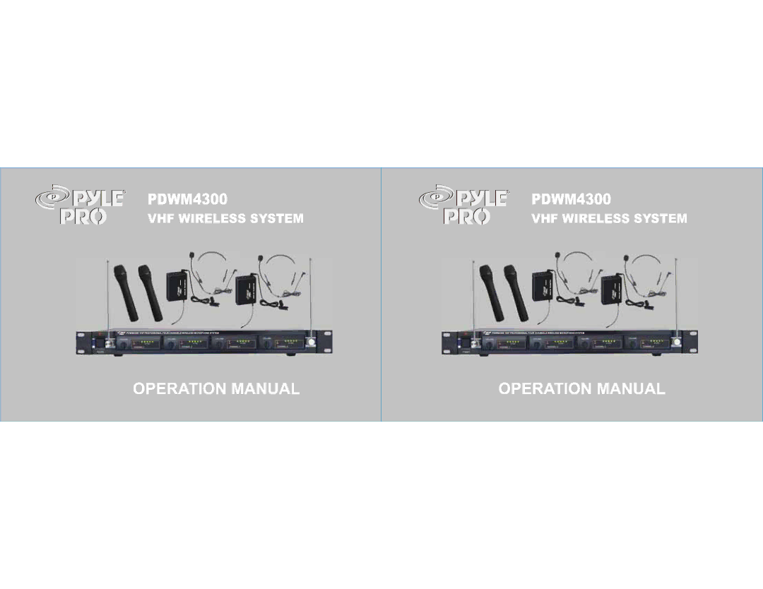 PYLE Audio PDWM4300 operation manual 