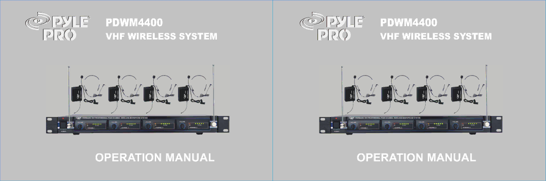 PYLE Audio PDWM4400 operation manual 