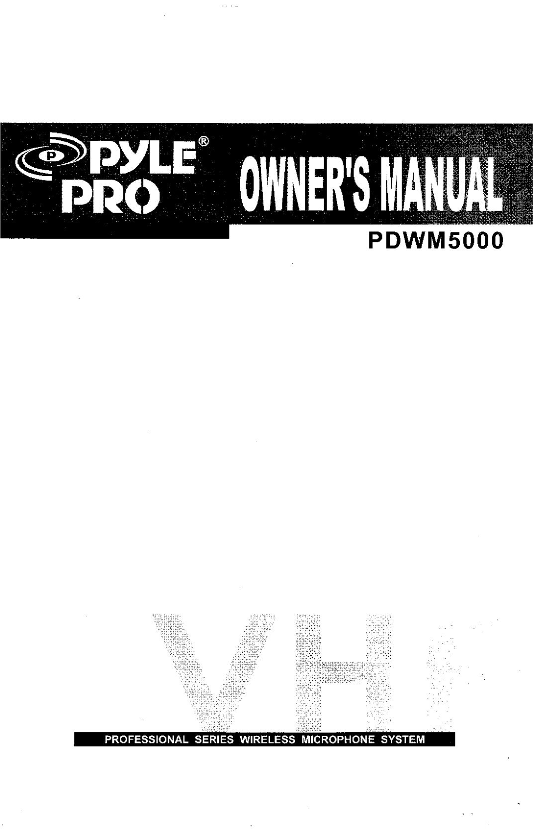 PYLE Audio PDWM5000 manual 