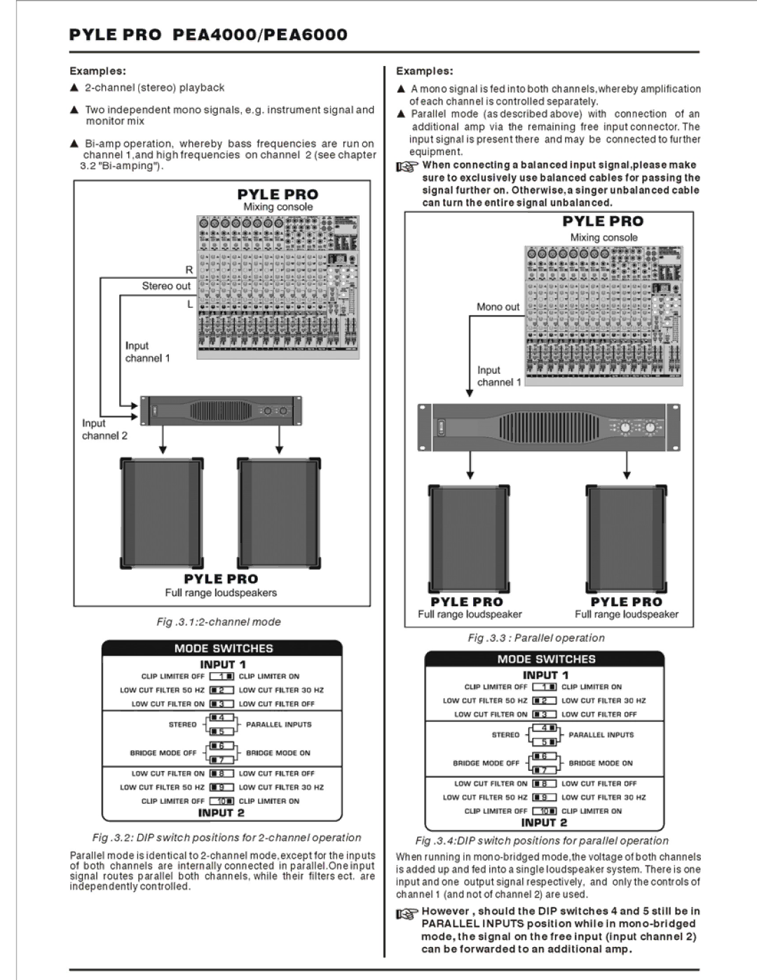 PYLE Audio PEA6000, PEA4000 manual 