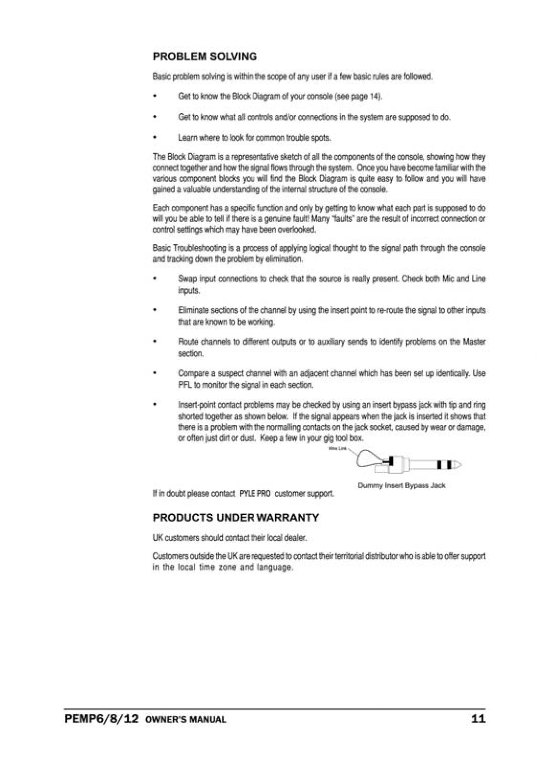 PYLE Audio PEMP-12 manual 