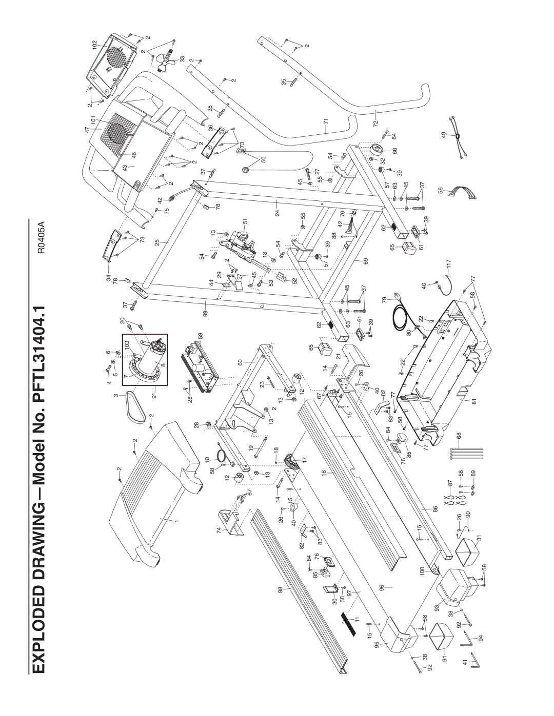 PYLE Audio user manual Exploded DRAWING-Model No. PFTL31404.1 