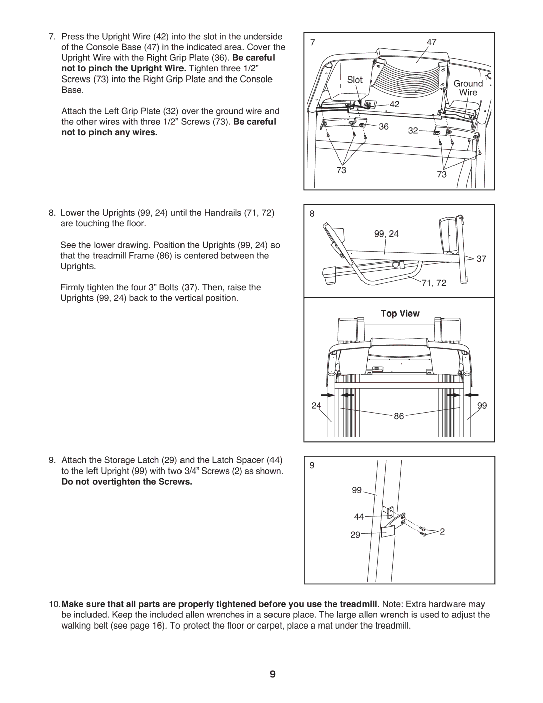 PYLE Audio PFTL31404.1 user manual Do not overtighten the Screws, Top View 