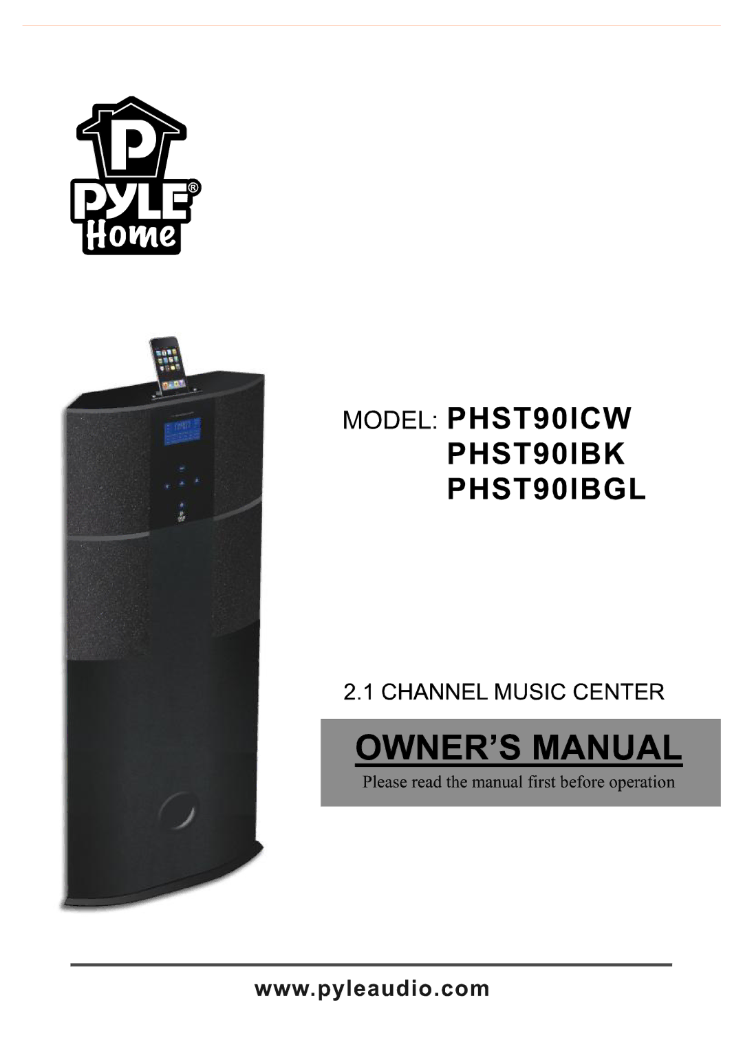 PYLE Audio PHST90IBK, PHST90IBGL, PHST90ICW manual 