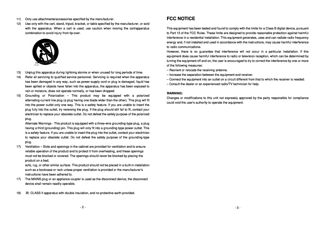 PYLE Audio PICL48 important safety instructions Fcc Notice 