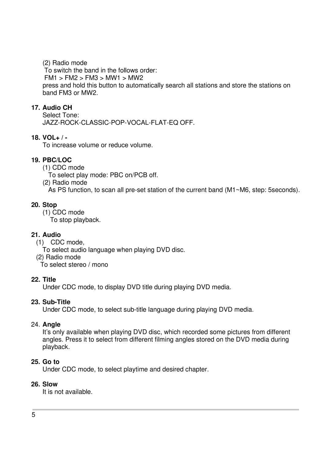 PYLE Audio PL2DNTV7 owner manual Pbc/Loc 