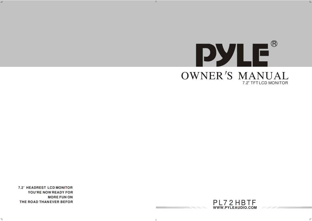 PYLE Audio PL72HBTF owner manual Owner S Manual 