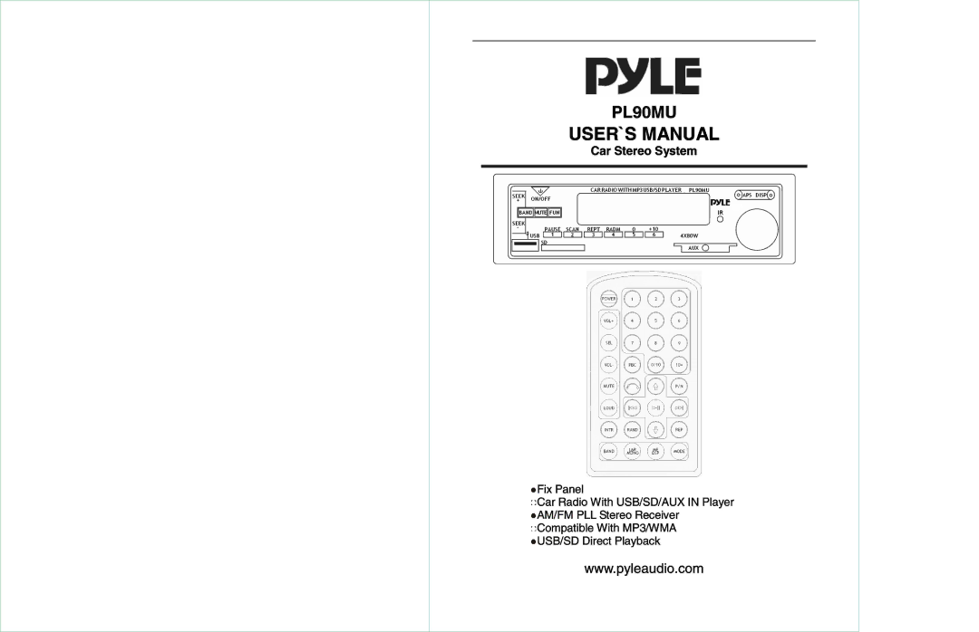 PYLE Audio PL90MU manual 