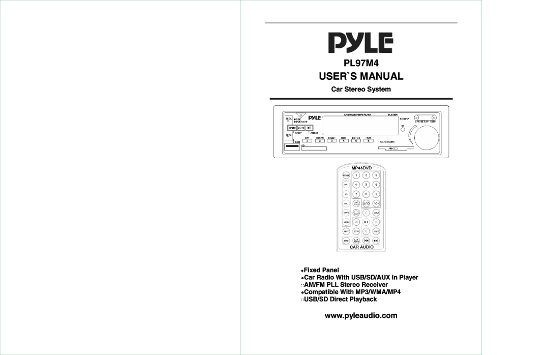 PYLE Audio PL97M4 manual 