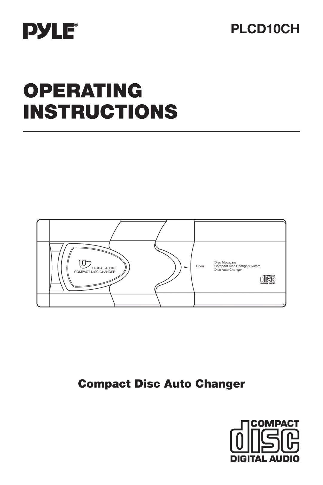 PYLE Audio PLCD10CH manual Operating Instructions 