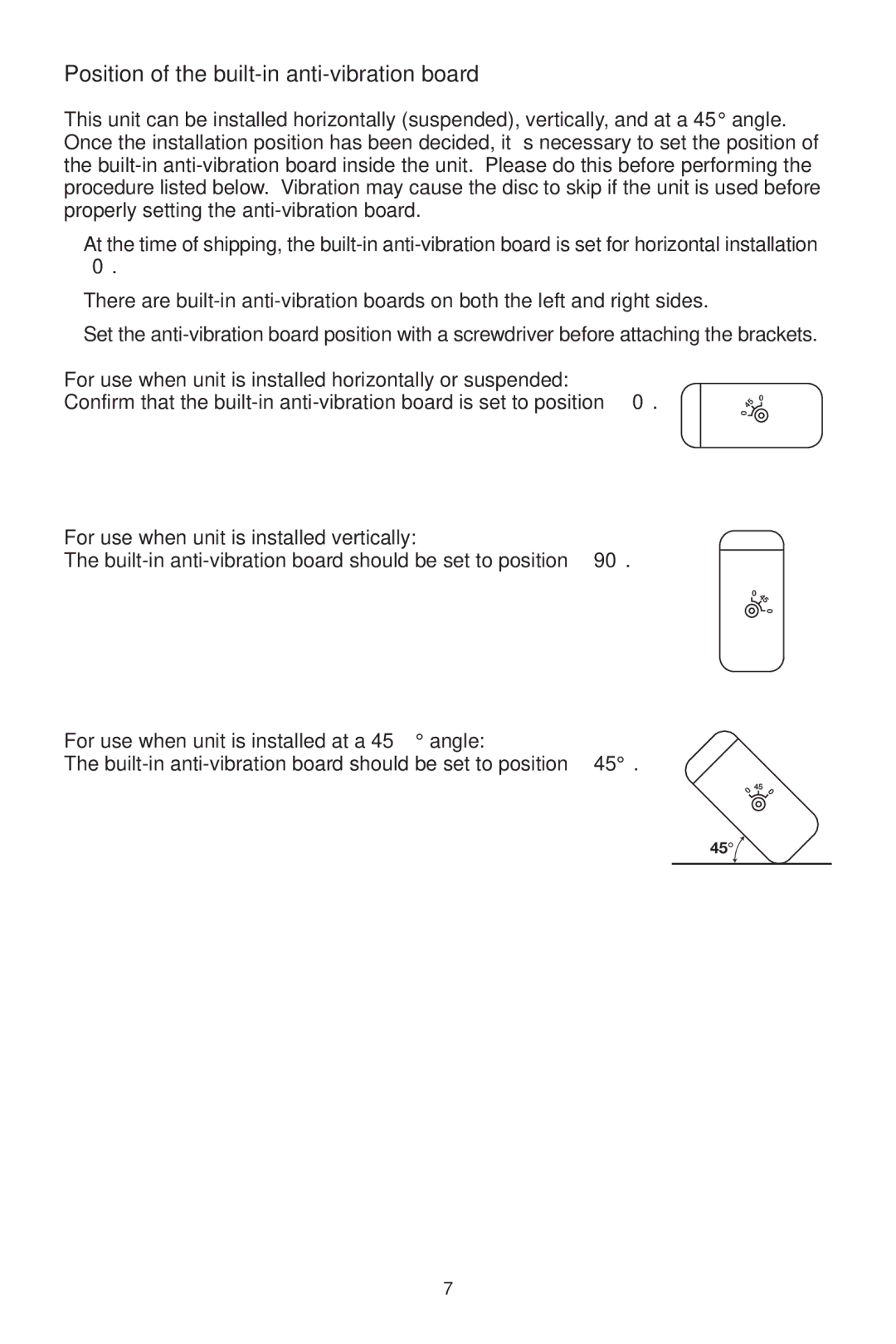 PYLE Audio PLCD10CH manual Position of the built-in anti-vibration board 