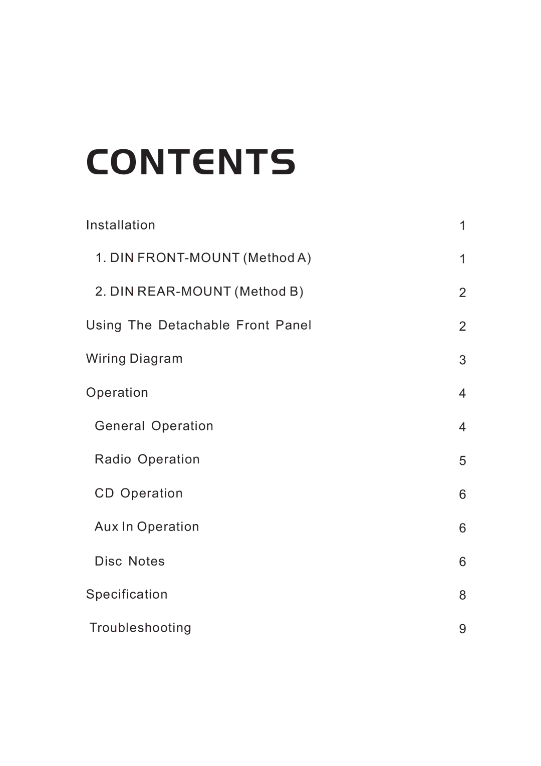 PYLE Audio PLCD21 instruction manual Contents 