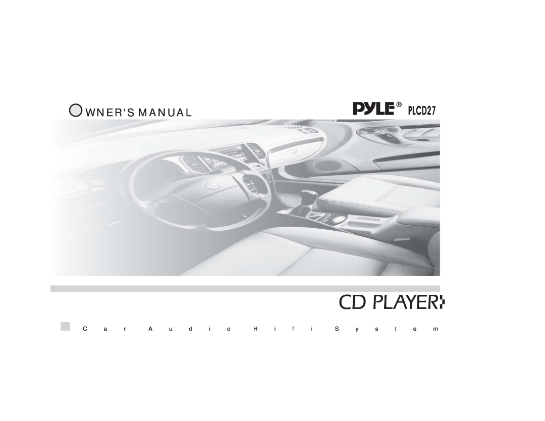 PYLE Audio PLCD27 manual Cd Pl Ayer, Wners Manual 