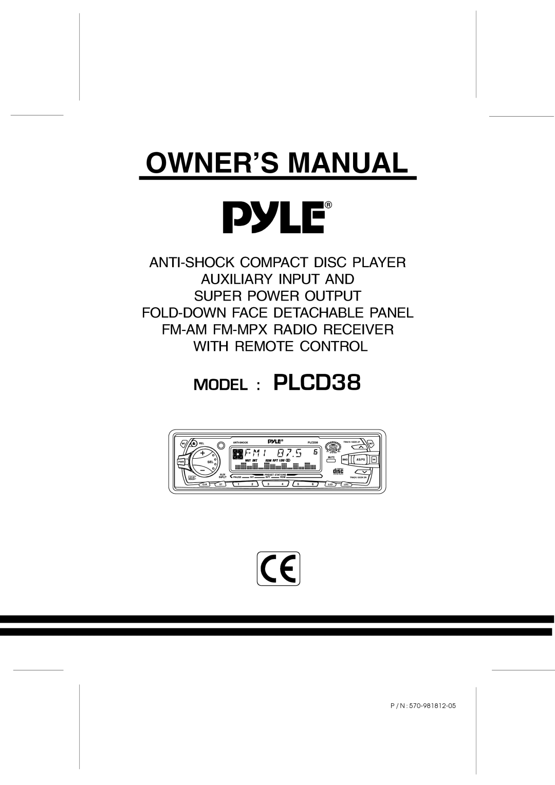 PYLE Audio owner manual Model PLCD38 