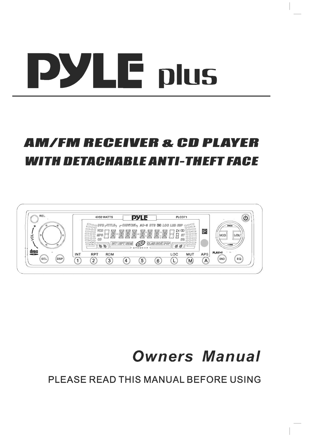 PYLE Audio PLCD71 manual 