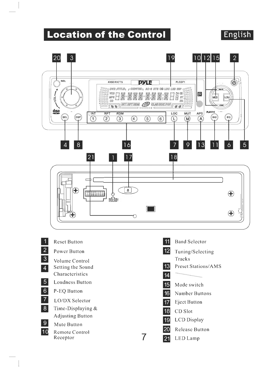 PYLE Audio PLCD71 manual 
