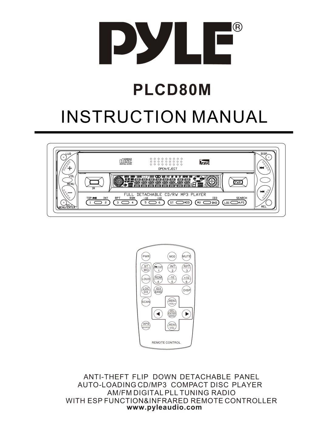 PYLE Audio PLCD80M instruction manual 