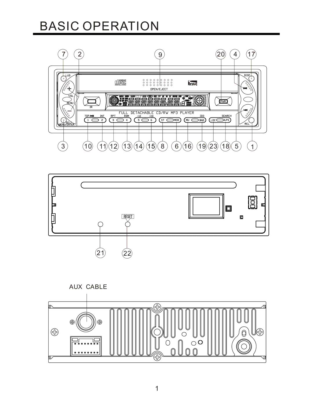 PYLE Audio PLCD80M instruction manual Basic Operation 