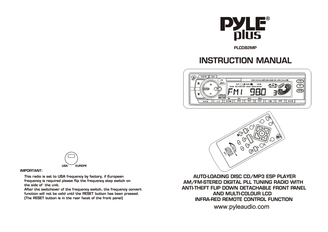 PYLE Audio PLCD82MP instruction manual Infra-Redremote Control Function 
