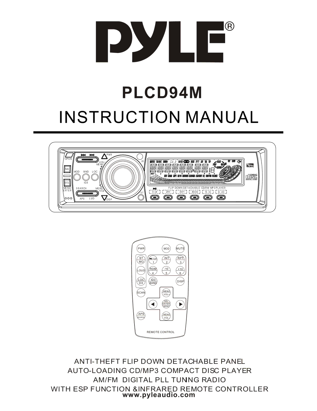 PYLE Audio PLCD94M instruction manual 