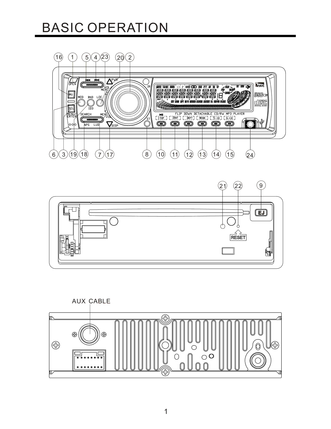 PYLE Audio PLCD95UM instruction manual Basic Operation 