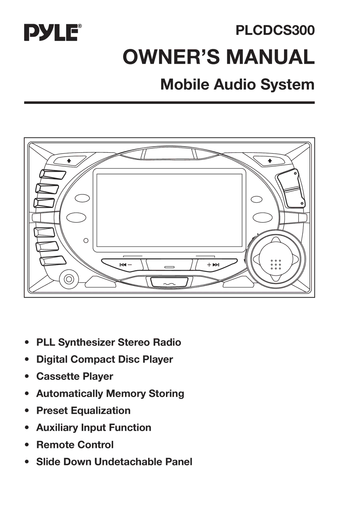 PYLE Audio PLCDCS300 owner manual Mobile Audio System 