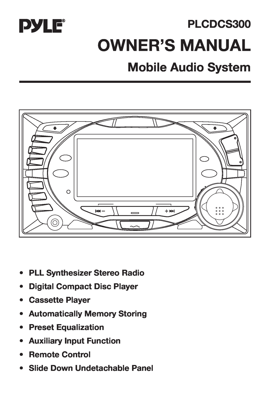 PYLE Audio PLCDCS300 owner manual PLL Synthesizer Stereo Radio, Digital Compact Disc Player Cassette Player 